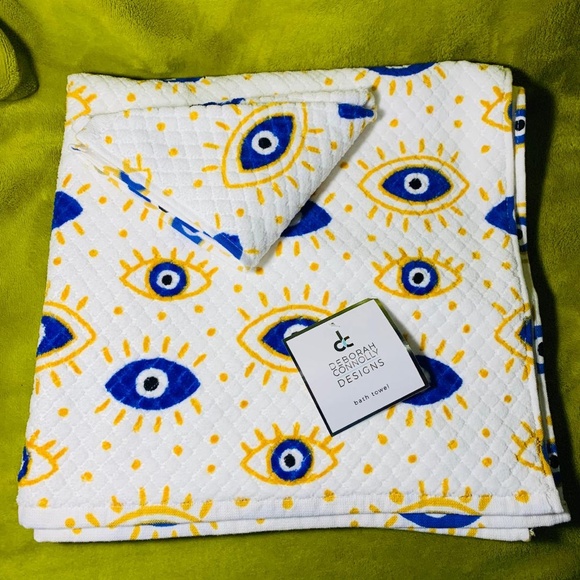 Deborah Connolly Other - Evil Eye bath towel and washcloth set 100% cotton